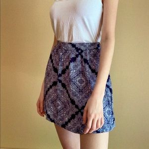 Blue skirt with white designs